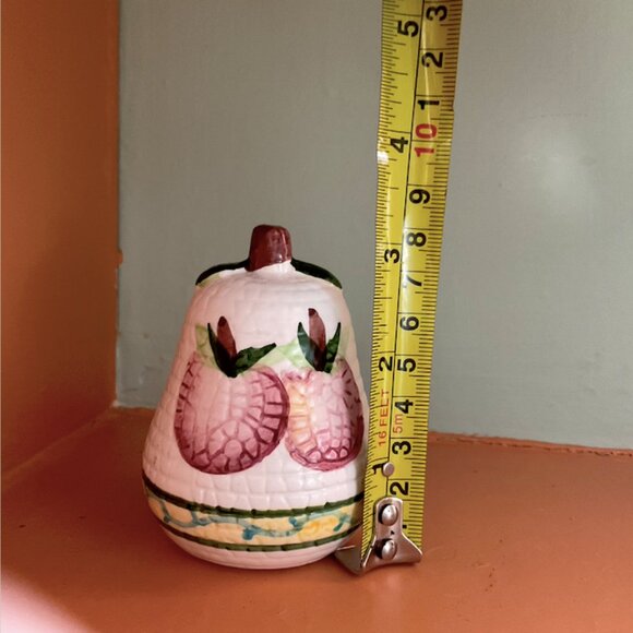 Vintage Handpainted Pear Shaped Salt & Pepper Shakers with Apples & Grapes - Picture 9 of 9